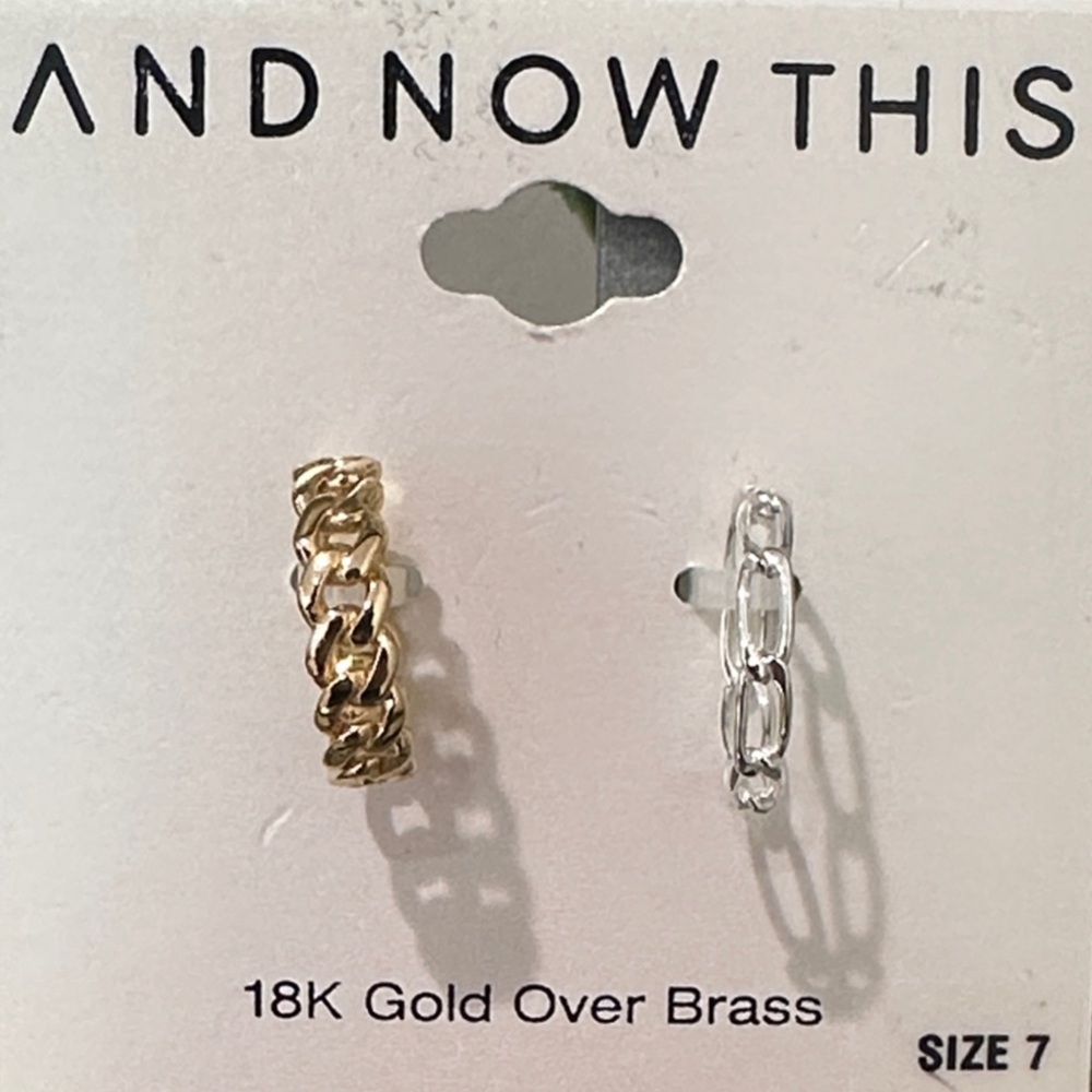 18K Gold Over Brass Ring Set